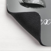 Tapis De Souris Silver Glitter Sparkle Eyelashes Monogram (Coin)