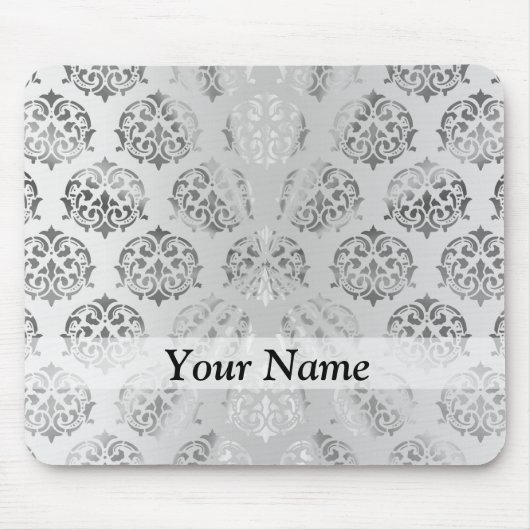 Tapis De Souris Silver gray damask (Devant)