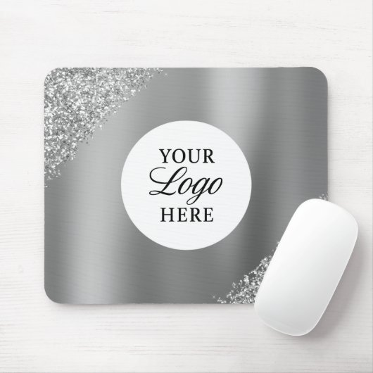 Tapis De Souris Silver Logo Business Professional Sparkle Glitter (Avec souris)