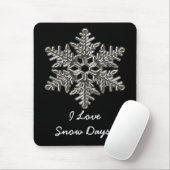 Tapis De Souris Silver Metal Deco Snow Fall Snowflakes (Avec souris)