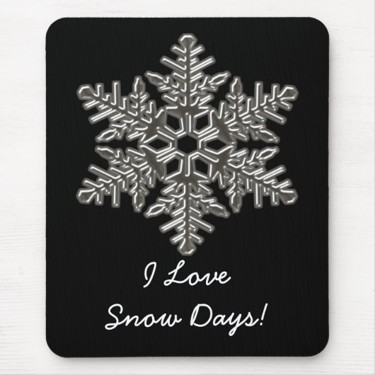 Tapis De Souris Silver Metal Deco Snow Fall Snowflakes (Devant)
