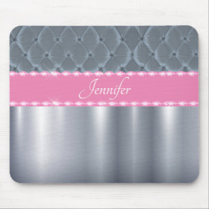 Tapis De Souris Silver Metallic rose Personnalisé