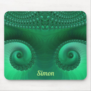 Tapis De Souris SIMON ~ Zany Nuances de Motif fractal vert