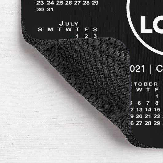 Tapis De Souris Simple 2021 Calendar Business Logo on Black (Coin)