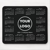 Tapis De Souris Simple 2021 Calendar Business Logo on Black (Devant)