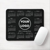 Tapis De Souris Simple 2022 Calendar Business Logo on Black (Avec souris)