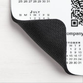 Tapis De Souris Simple 2025 Calendrier Business QR Code sur blanc (Coin)