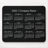 Tapis De Souris Simple 2025 Calendrier Nom de l'entreprise sur Noi (Devant)