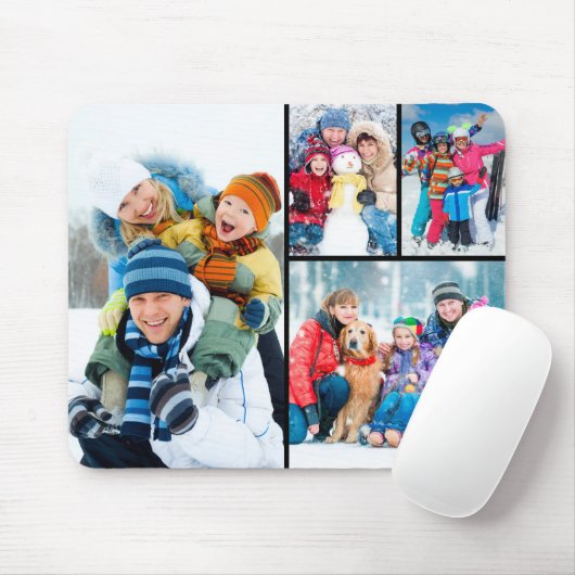 Tapis De Souris Simple 4 Photo Collage (Avec souris)