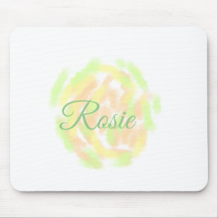 Tapis De Souris Simple aquarelle orange jaune ajoutez votre nom le