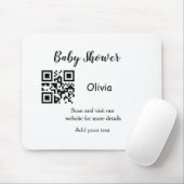 Tapis De Souris Simple baby shower site web code-barres QR ajouter (Avec souris)