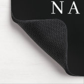 Tapis De Souris Simple Black Custom Ajouter Votre Nom Élégant (Coin)