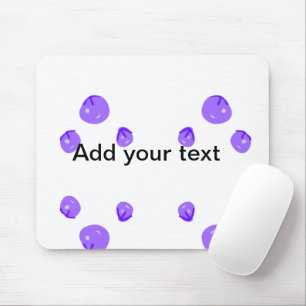 Tapis De Souris Simple blue purple cherry add name text minimal th