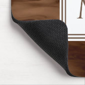 Tapis De Souris Simple Brown foncé Marbre subtil Monogramme modern (Coin)