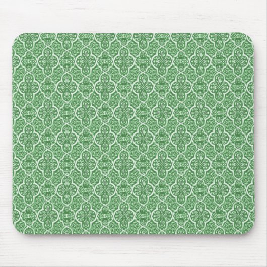 Tapis De Souris Simple classique Damask Mousepad, Kelly Green (Devant)