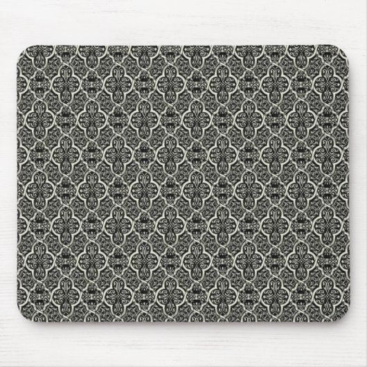 Tapis De Souris Simple classique Damask Mousepad, Noir (Devant)