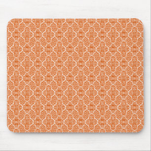 Tapis De Souris Simple classique Damask Mousepad, Tangerine