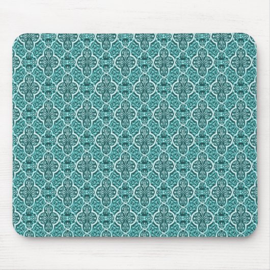Tapis De Souris Simple classique Damask Mousepad, Turquoise (Devant)