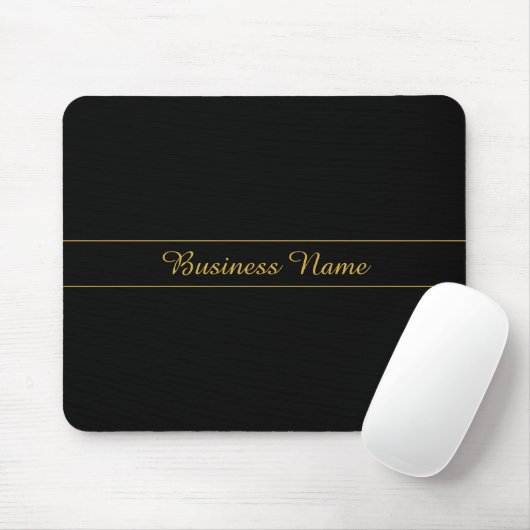 Tapis De Souris Simple Customizable Gold & Black Text Design  (Avec souris)