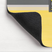 Tapis De Souris Simple deux tons jaune et gris Initiales Monogramm (Coin)