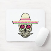 Tapis De Souris Simple Dia de Muertos Crâne avec Casquette | Tapis (Avec souris)