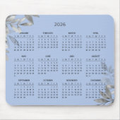 Tapis De Souris Simple Elegant Botanical 2026 Calendar | Mousepad (Devant)