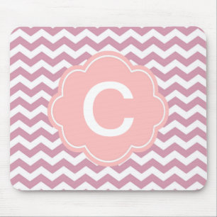 Tapis De Souris simple, élégant, moderne chevron zigzag rose