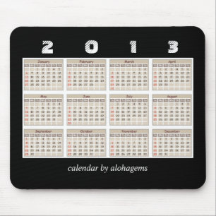 Tapis de souris Simple et Propre Calendrier 2013