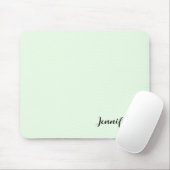 Tapis De Souris Simple Fille Personnalisé Script Mint Vert (Avec souris)