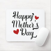 Tapis De Souris Simple joyeuse calligraphie de la fête des mères | (Avec souris)