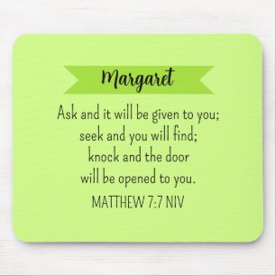 Tapis De Souris Simple Lime Vert Demander Dieu Bible Verse Chrétie