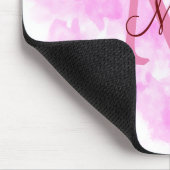 Tapis De Souris simple minimal ajouter nom monogramme rose rouge j (Coin)