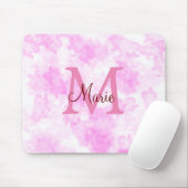 Tapis De Souris simple minimal ajouter nom monogramme rose rouge j (Avec souris)