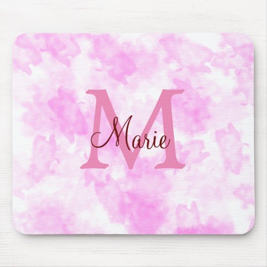 Tapis De Souris simple minimal ajouter nom monogramme rose rouge j (Devant)