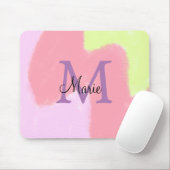 Tapis De Souris simple minimal ajouter nom monogramme rose rouge j (Avec souris)
