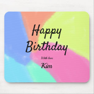 Tapis De Souris simple minimal calligraphy happy birthday custom a