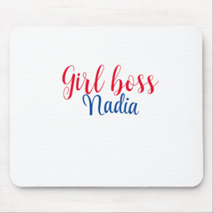Tapis De Souris simple minimal girl boss ajouter nom texte image e