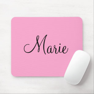 Tapis De Souris simple minimal rose clair ajoutez votre nom fémini