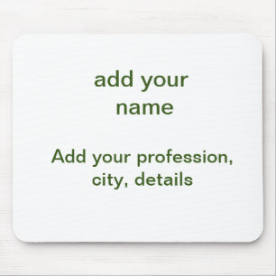 Tapis De Souris Simple minimal vert ajoutez votre texte nom photo