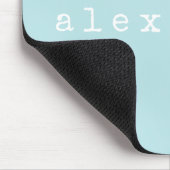Tapis De Souris Simple Minimalist Name Design Aqua Pastel Custom (Coin)