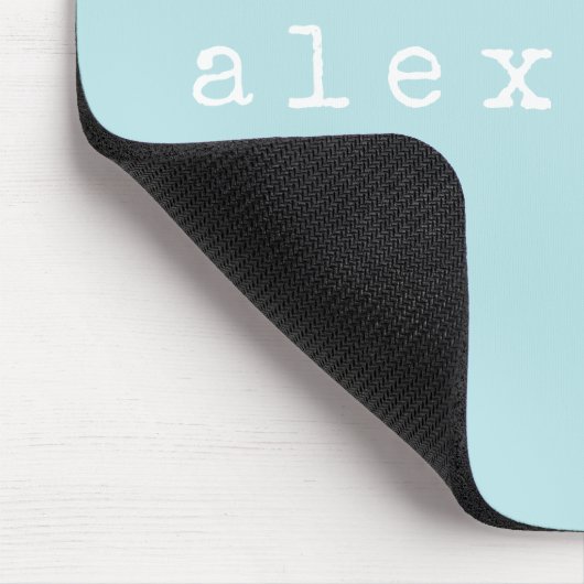 Tapis De Souris Simple Minimalist Name Design Aqua Pastel Custom (Coin)