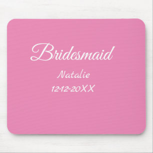 Tapis De Souris Simple minimum rose bridesmaid ajouter le nom de l
