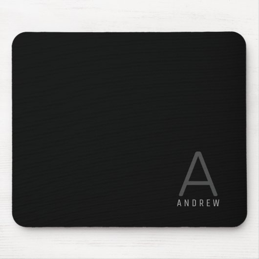 Tapis De Souris Simple moderne Monogramme Nom Souris Pad (Devant)