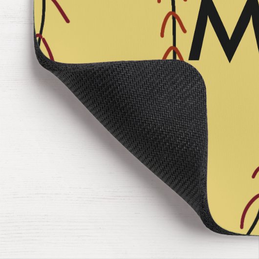 Tapis De Souris Simple monogramme ajouter votre nom lettre man min (Coin)
