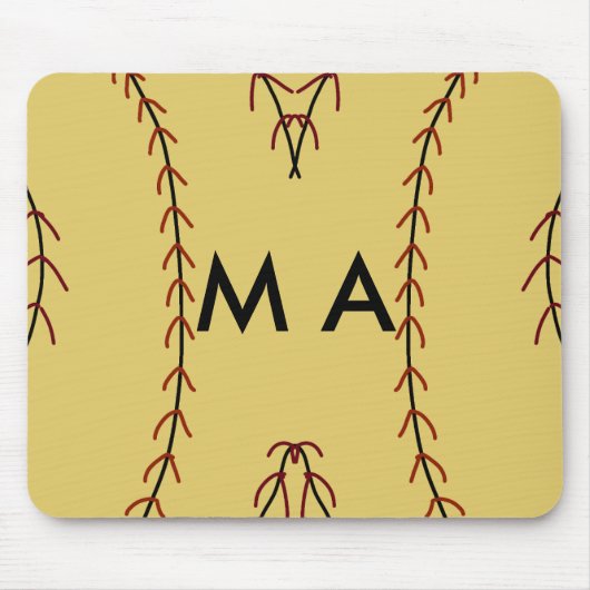 Tapis De Souris Simple monogramme ajouter votre nom lettre man min (Devant)