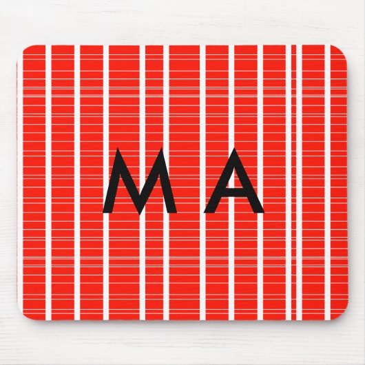 Tapis De Souris Simple monogramme ajouter votre nom lettre man min (Devant)