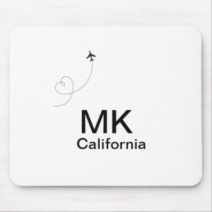 Tapis De Souris Simple monogramme minimal ajouter le phot du plan
