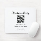 Tapis De Souris Simple noël fête site code barre QR ajouter nom (Avec souris)