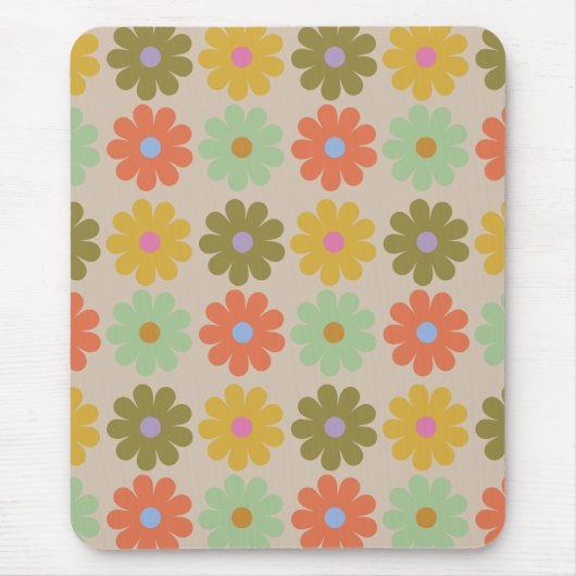 Tapis De Souris Simple Pastel Vintage Flower Pattern (Devant)