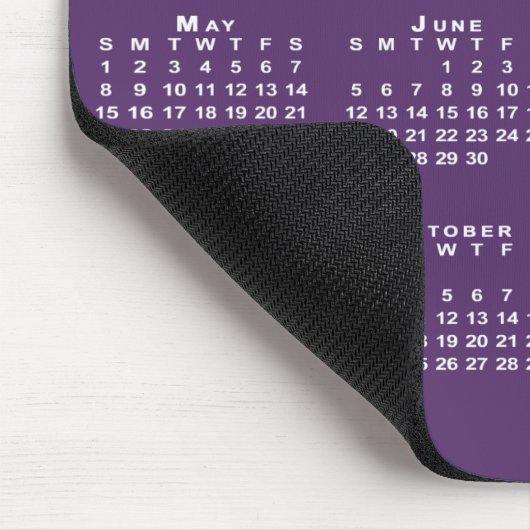 Tapis De Souris Simple Purple White 2022 Calendrier Nom de la soci (Coin)